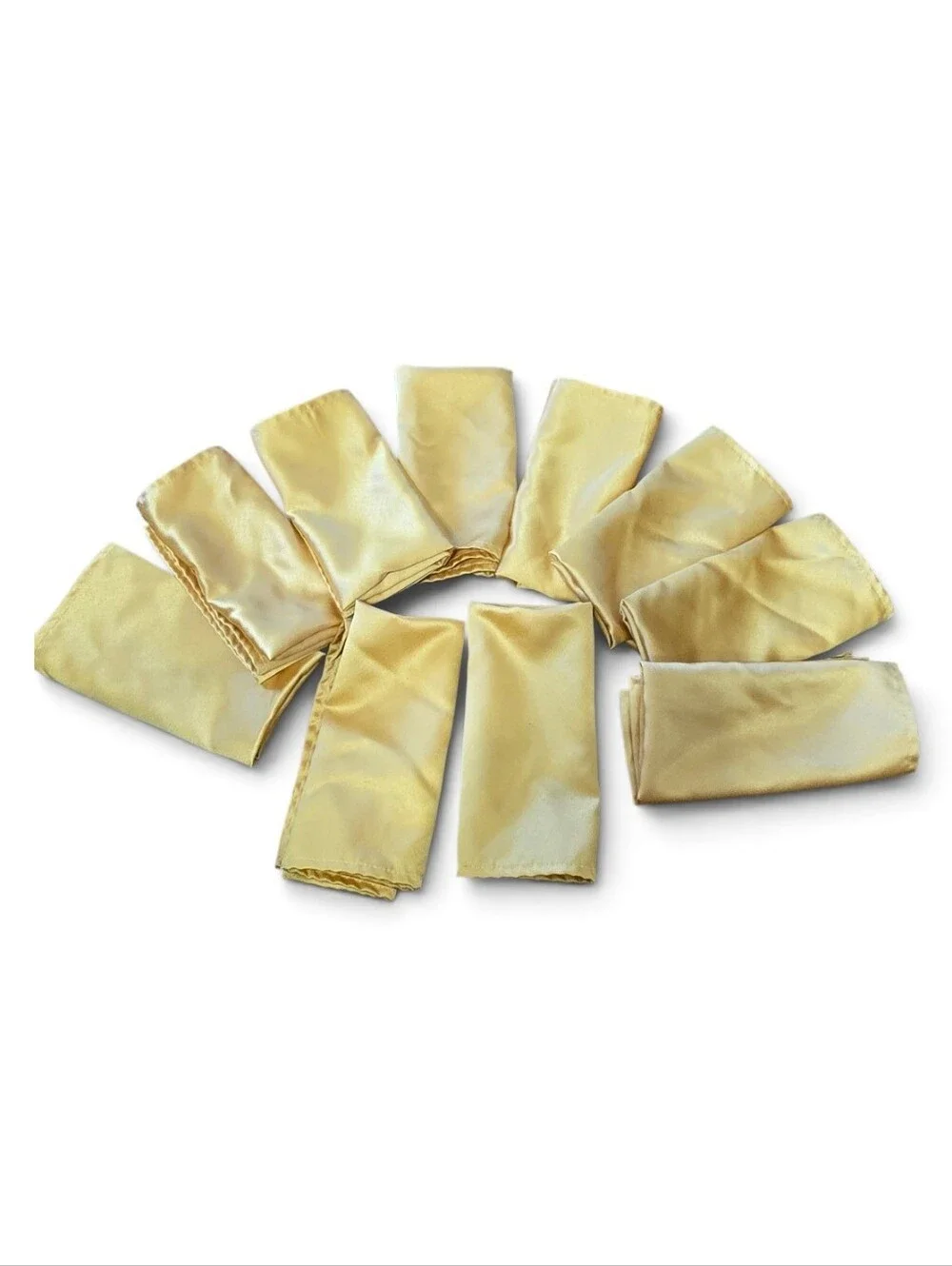 Set of Gold Satin Napkins - 10 Pack